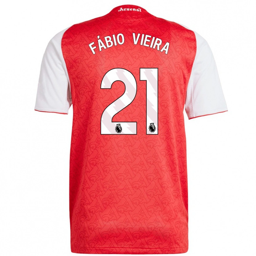 Danxen Herren Fábio Vieira #21 Rot Weiß Heimtrikot Trikot 2025/26 T-Shirt Österreich