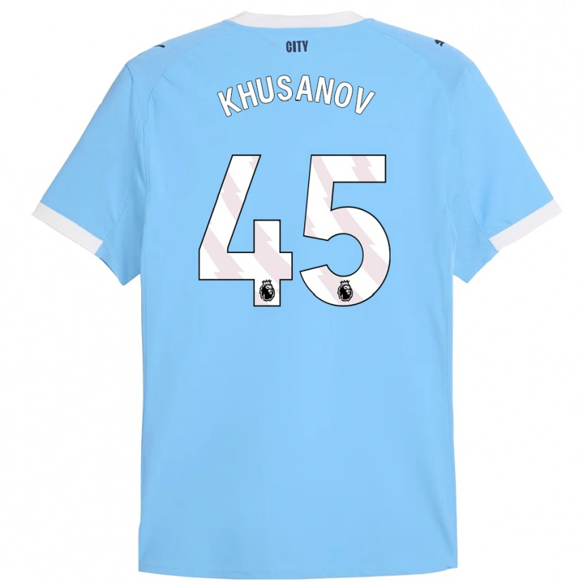 Danxen Herren Abdukodir Khusanov #45 Himmelblau Weiß Heimtrikot Trikot 2025/26 T-Shirt Österreich