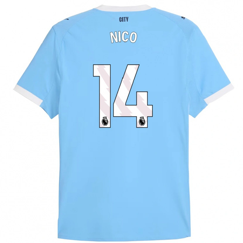 Danxen Herren Nico González #14 Himmelblau Weiß Heimtrikot Trikot 2025/26 T-Shirt Österreich