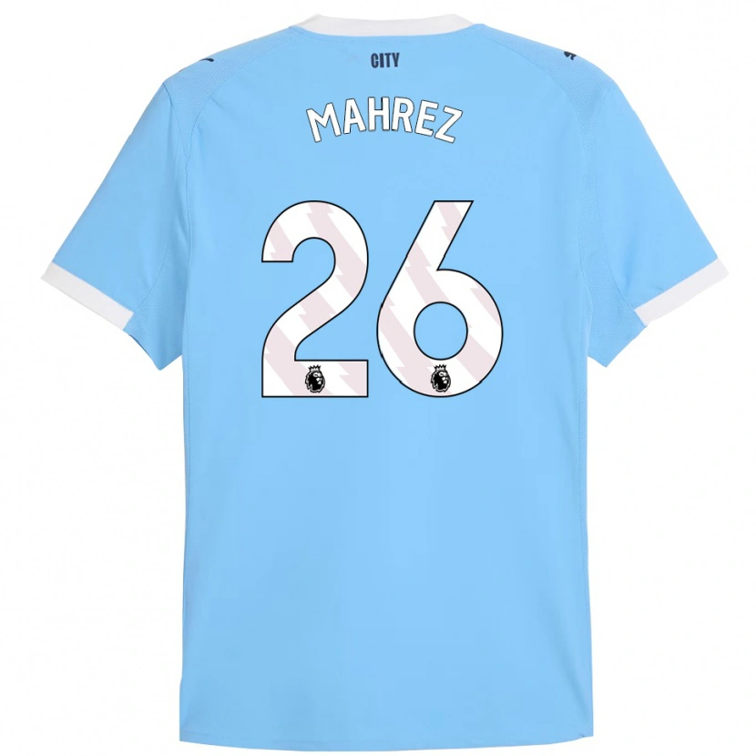 Danxen Herren Riyad Mahrez #26 Himmelblau Weiß Heimtrikot Trikot 2025/26 T-Shirt Österreich