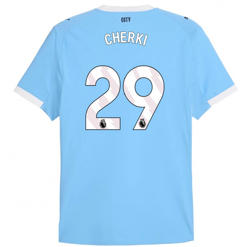 Danxen Herren Rayan Cherki #29 Himmelblau Weiß Heimtrikot Trikot 2025/26 T-Shirt Österreich