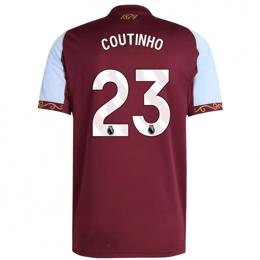 Danxen Herren Philippe Coutinho #23 Burgunderrot Himmelblau Heimtrikot Trikot 2025/26 T-Shirt Österreich
