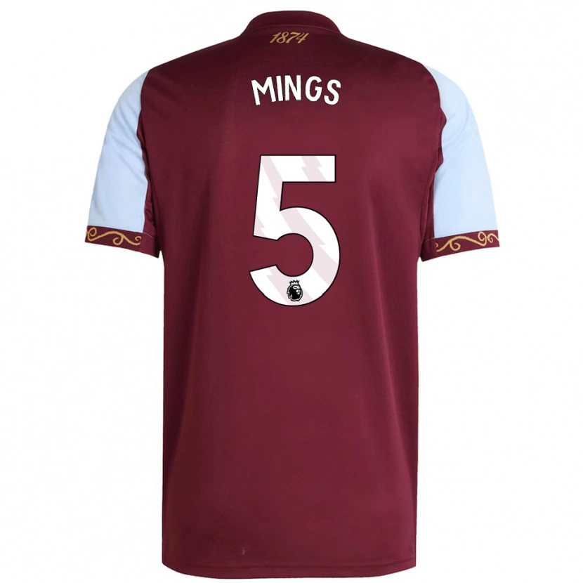 Danxen Herren Tyrone Mings #5 Burgunderrot Himmelblau Heimtrikot Trikot 2025/26 T-Shirt Österreich