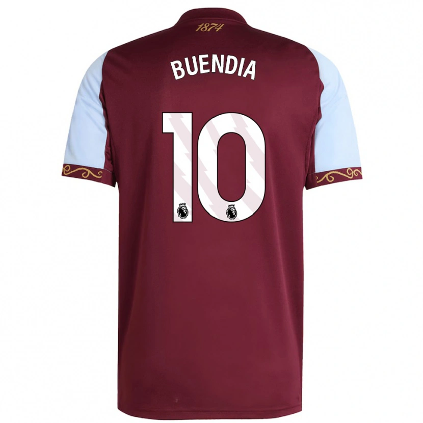 Danxen Herren Emiliano Buendía #10 Burgunderrot Himmelblau Heimtrikot Trikot 2025/26 T-Shirt Österreich