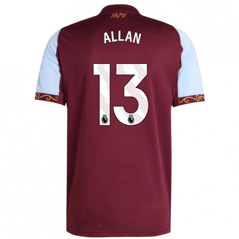 Danxen Herren Jack Allan #13 Burgunderrot Himmelblau Heimtrikot Trikot 2025/26 T-Shirt Österreich