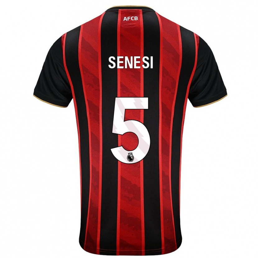 Danxen Herren Marcos Senesi #5 Rot Schwarz Heimtrikot Trikot 2025/26 T-Shirt Österreich