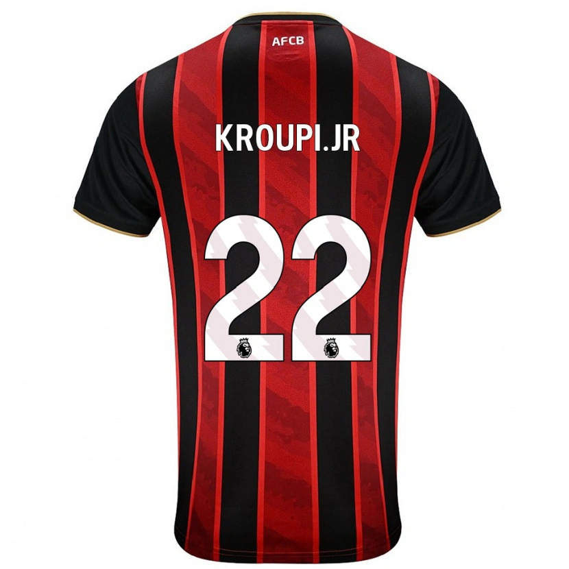 Danxen Herren Eli Junior Kroupi #22 Rot Schwarz Heimtrikot Trikot 2025/26 T-Shirt Österreich