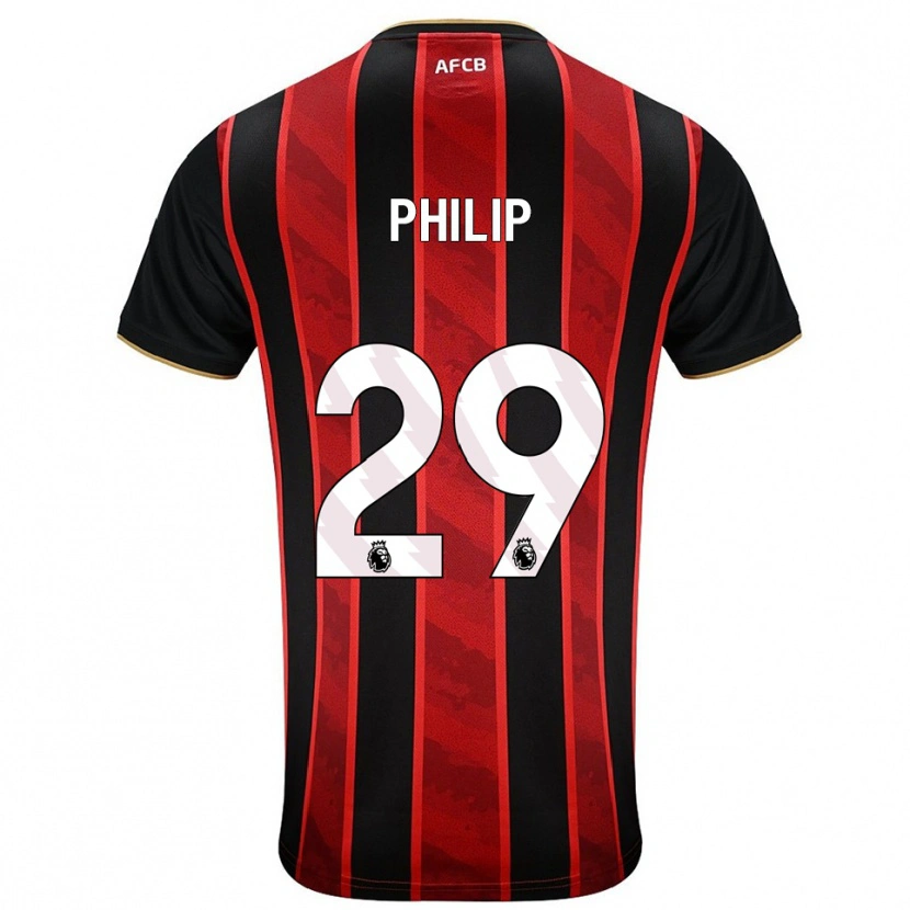 Danxen Herren Philip Billing #29 Rot Schwarz Heimtrikot Trikot 2025/26 T-Shirt Österreich