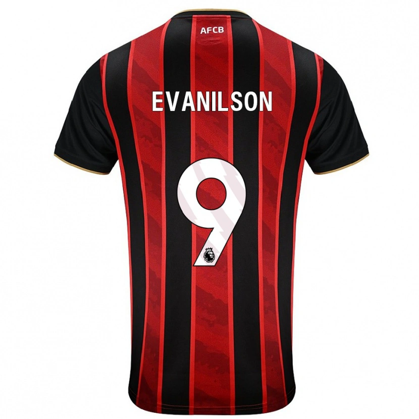 Danxen Herren Evanilson #9 Rot Schwarz Heimtrikot Trikot 2025/26 T-Shirt Österreich