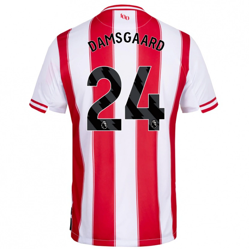 Danxen Herren Mikkel Damsgaard #24 Rot Weiß Heimtrikot Trikot 2025/26 T-Shirt Österreich