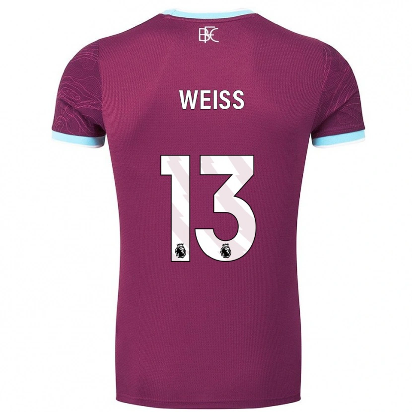 Danxen Herren Max Weiß #13 Burgunderrot Himmelblau Heimtrikot Trikot 2025/26 T-Shirt Österreich