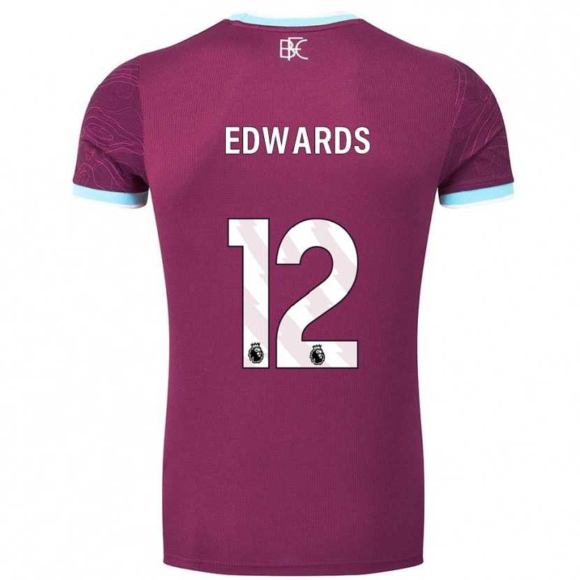 Danxen Herren Connor Edwards #12 Burgunderrot Himmelblau Heimtrikot Trikot 2025/26 T-Shirt Österreich