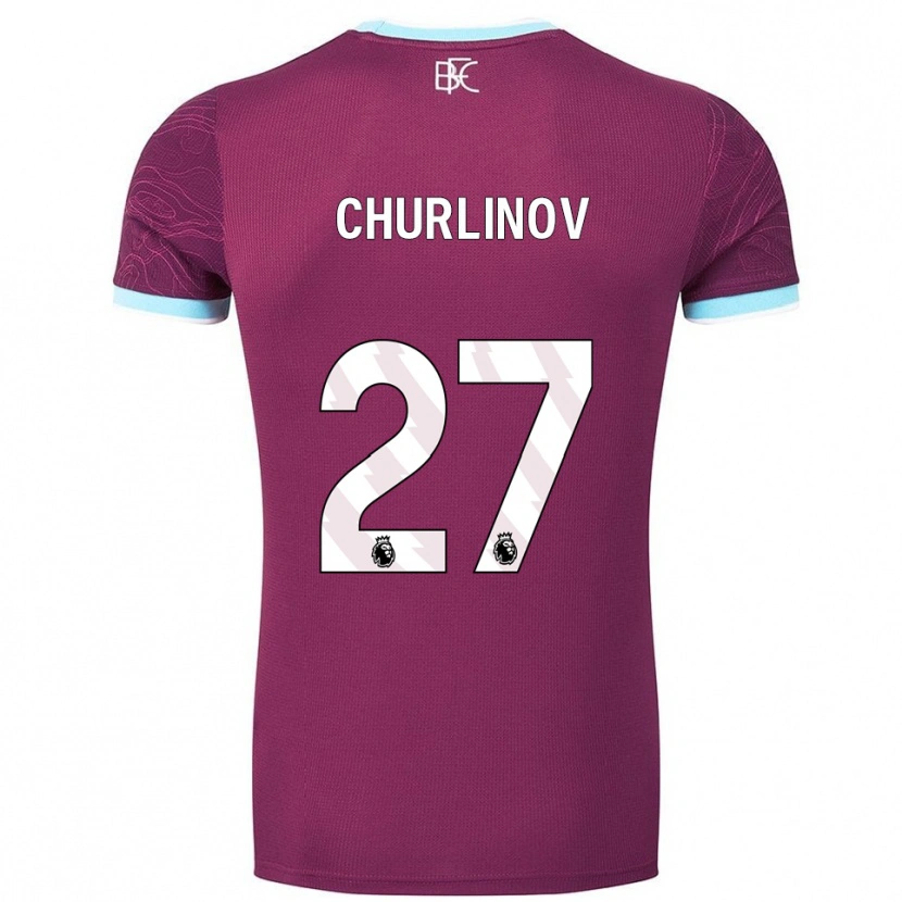 Danxen Herren Darko Churlinov #27 Burgunderrot Himmelblau Heimtrikot Trikot 2025/26 T-Shirt Österreich