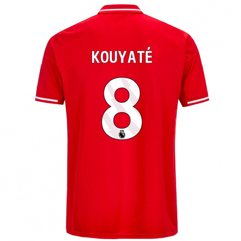 Danxen Herren Cheikhou Kouyate #8 Rot Weiß Heimtrikot Trikot 2025/26 T-Shirt Österreich
