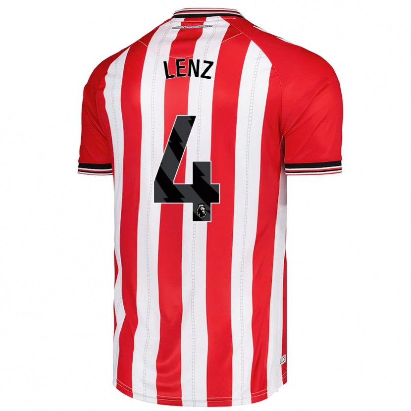 Danxen Herren Elias Lenz #4 Rot Weiß Heimtrikot Trikot 2025/26 T-Shirt Österreich