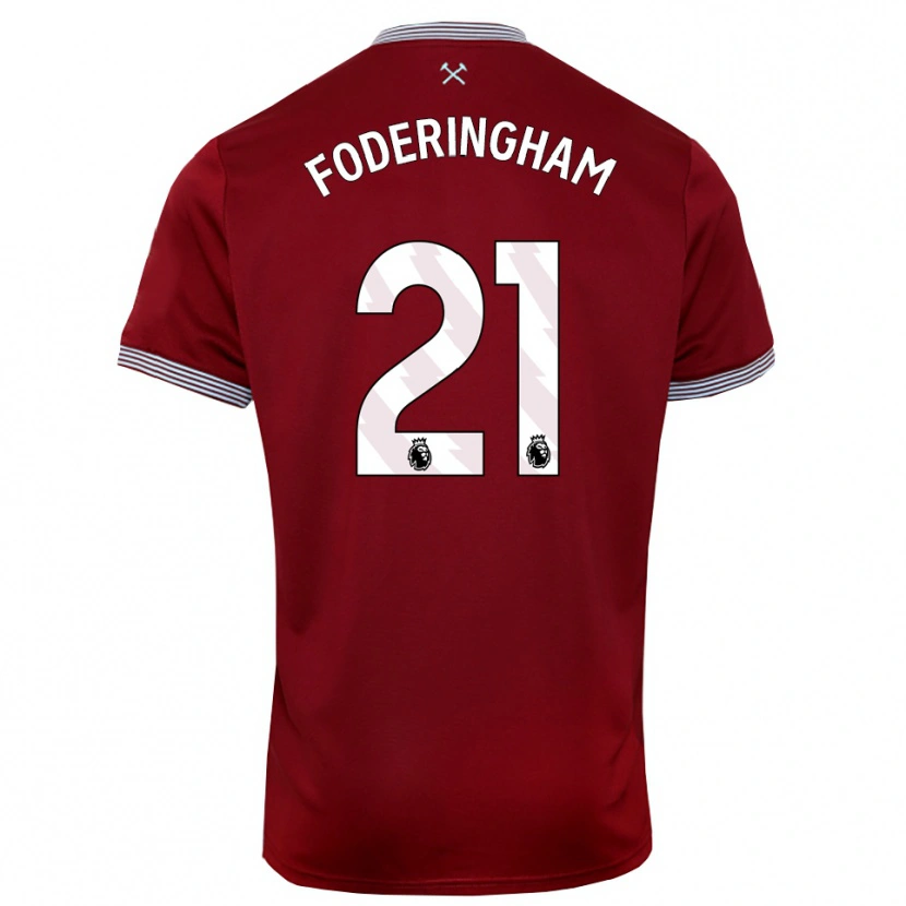 Danxen Herren Wes Foderingham #21 Burgunderrot Weiß Heimtrikot Trikot 2025/26 T-Shirt Österreich