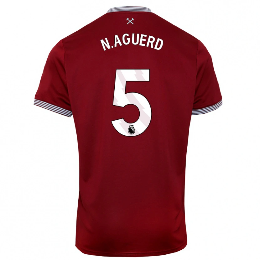 Danxen Herren Nayef Aguerd #5 Burgunderrot Weiß Heimtrikot Trikot 2025/26 T-Shirt Österreich