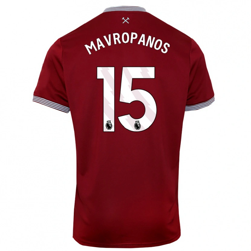 Danxen Herren Konstantinos Mavropanos #15 Burgunderrot Weiß Heimtrikot Trikot 2025/26 T-Shirt Österreich