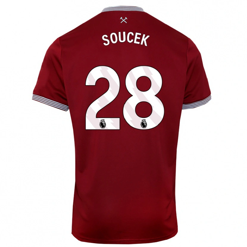 Danxen Herren Tomas Soucek #28 Burgunderrot Weiß Heimtrikot Trikot 2025/26 T-Shirt Österreich