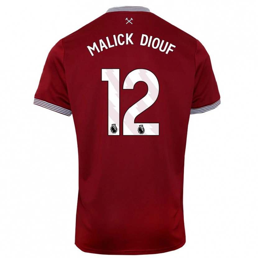 Danxen Herren El Hadji Malick Diouf #12 Burgunderrot Weiß Heimtrikot Trikot 2025/26 T-Shirt Österreich
