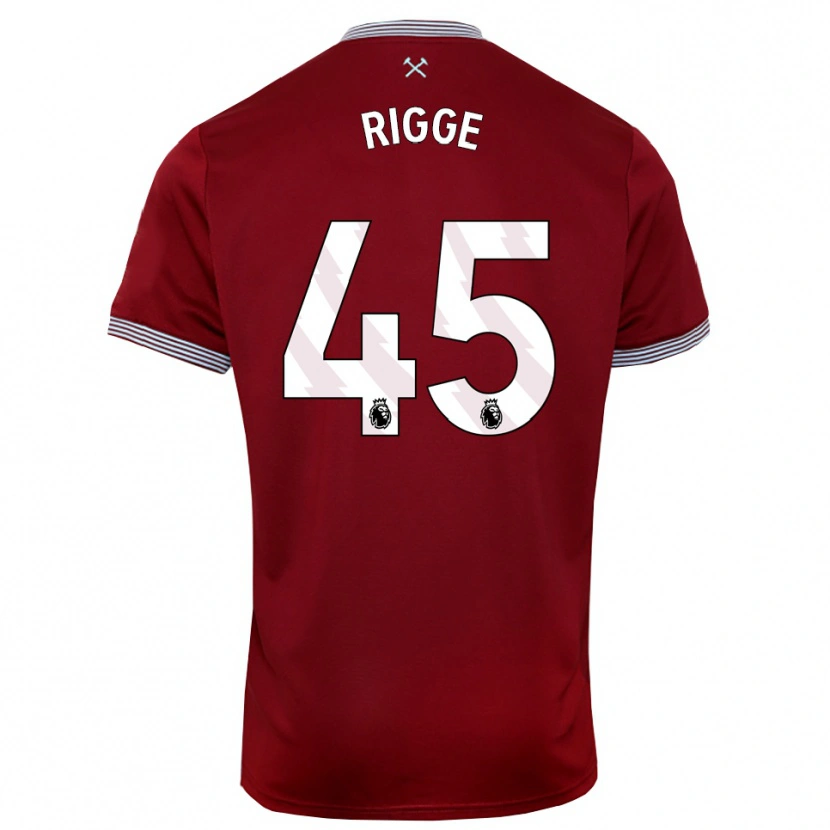 Danxen Herren Daniel Rigge #45 Burgunderrot Weiß Heimtrikot Trikot 2025/26 T-Shirt Österreich