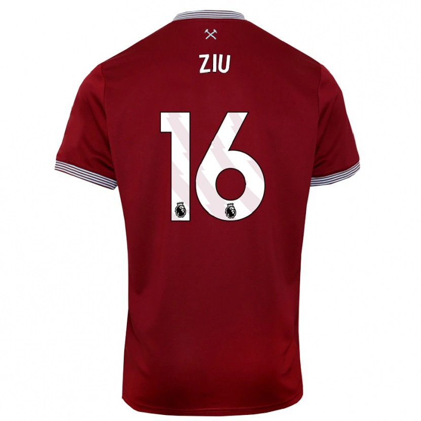 Danxen Herren Jessica Ziu #16 Burgunderrot Weiß Heimtrikot Trikot 2025/26 T-Shirt Österreich