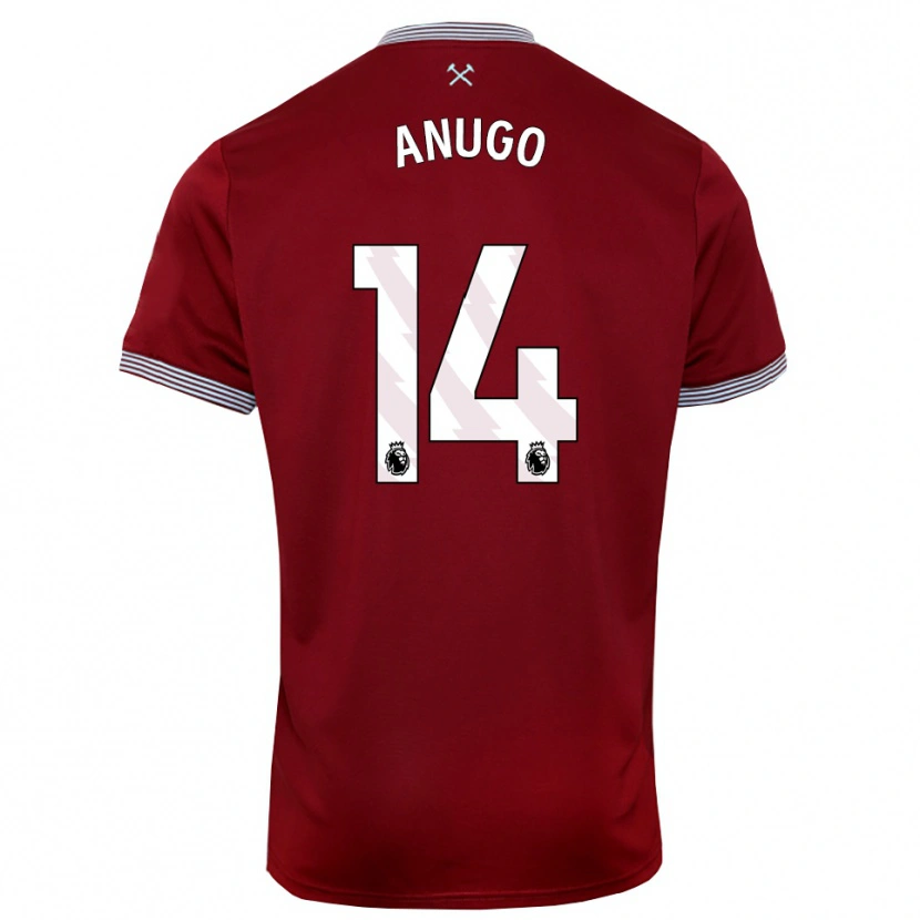 Danxen Herren David Anugo #14 Burgunderrot Weiß Heimtrikot Trikot 2025/26 T-Shirt Österreich