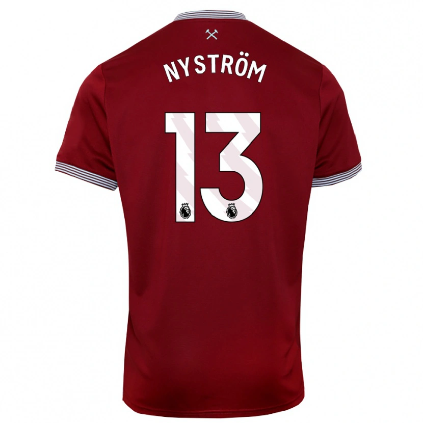 Danxen Herren Eva Nyström #13 Burgunderrot Weiß Heimtrikot Trikot 2025/26 T-Shirt Österreich