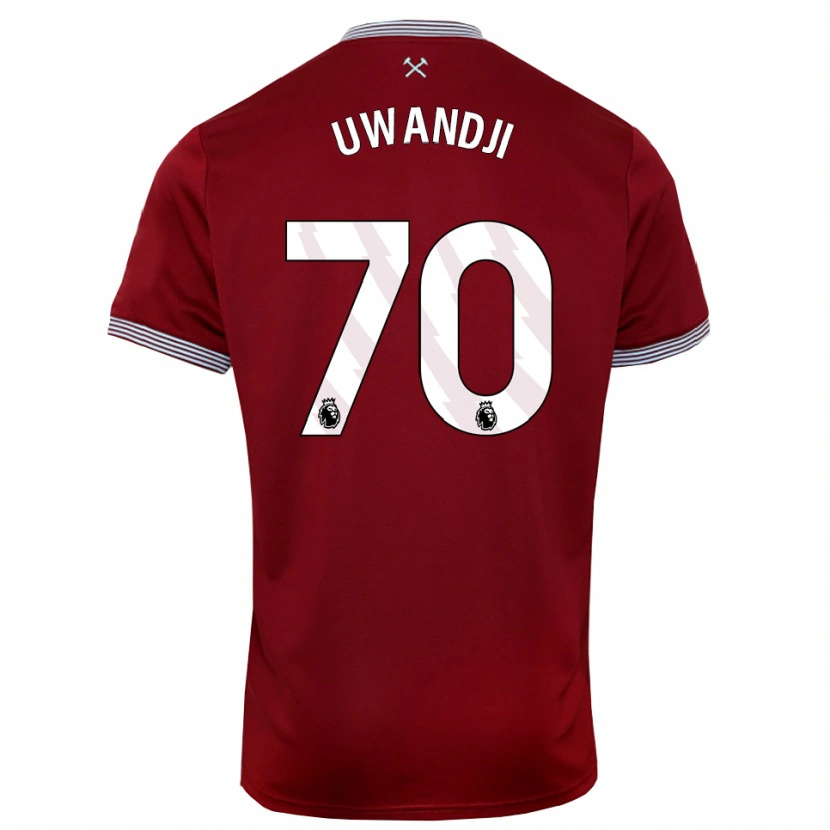 Danxen Herren Blaise Uwandji #70 Burgunderrot Weiß Heimtrikot Trikot 2025/26 T-Shirt Österreich