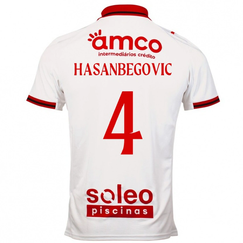 Danxen Herren Melisa Hasanbegović #4 Weiß Rot Auswärtstrikot Trikot 2025/26 T-Shirt Österreich