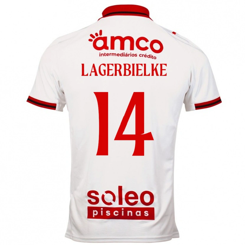 Danxen Herren Gustaf Lagerbielke #14 Weiß Rot Auswärtstrikot Trikot 2025/26 T-Shirt Österreich