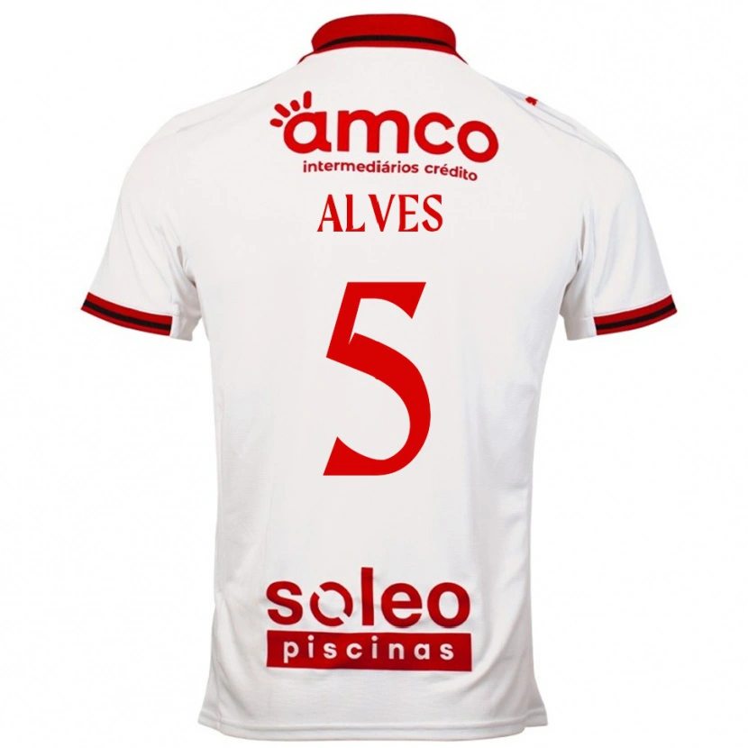 Danxen Herren Eduardo Alves #5 Weiß Rot Auswärtstrikot Trikot 2025/26 T-Shirt Österreich