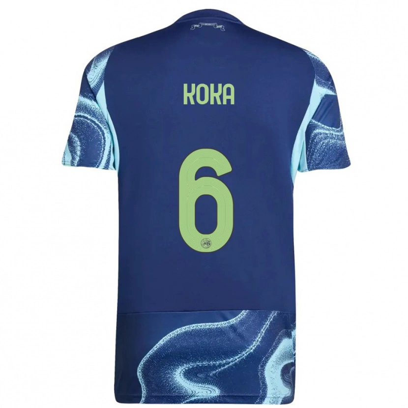 Danxen Herren Nnamdi Koka #6 Marine Himmelblau Auswärtstrikot Trikot 2025/26 T-Shirt Österreich