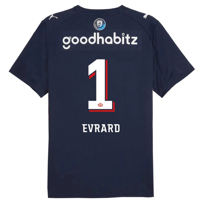 Danxen Herren Nicky Evrard #1 Marine Weiß Auswärtstrikot Trikot 2025/26 T-Shirt Österreich