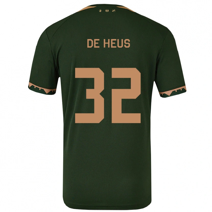 Danxen Herren Loïs De Heus #32 Grün Gold Auswärtstrikot Trikot 2025/26 T-Shirt Österreich
