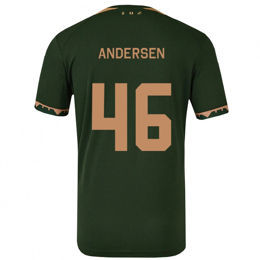 Danxen Herren Silas Andersen #46 Grün Gold Auswärtstrikot Trikot 2025/26 T-Shirt Österreich
