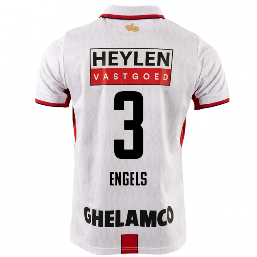 Danxen Herren Björn Engels #3 Weiß Rot Auswärtstrikot Trikot 2025/26 T-Shirt Österreich