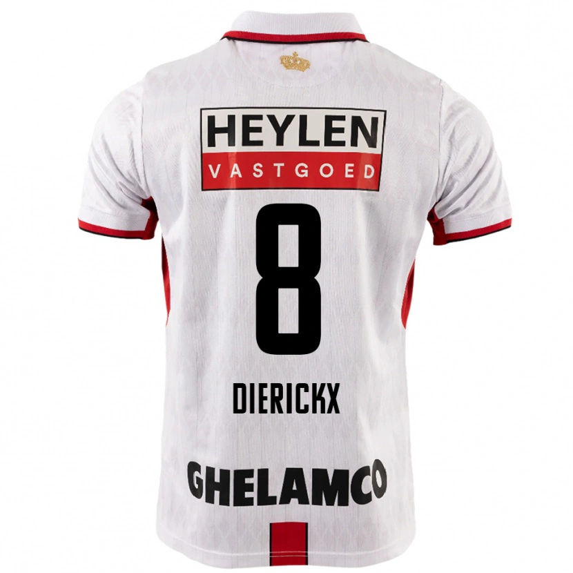 Danxen Herren Xander Dierckx #8 Weiß Rot Auswärtstrikot Trikot 2025/26 T-Shirt Österreich
