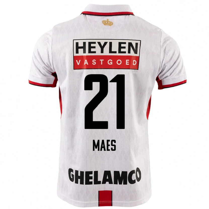 Danxen Herren Noa Maes #21 Weiß Rot Auswärtstrikot Trikot 2025/26 T-Shirt Österreich