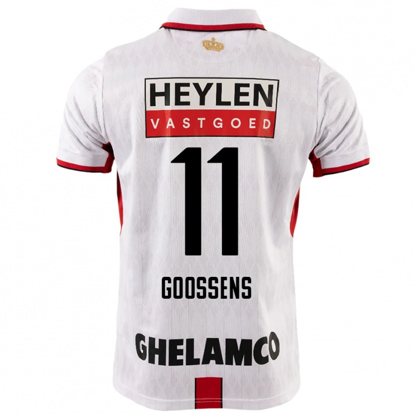 Danxen Herren Mattias Goossens #11 Weiß Rot Auswärtstrikot Trikot 2025/26 T-Shirt Österreich