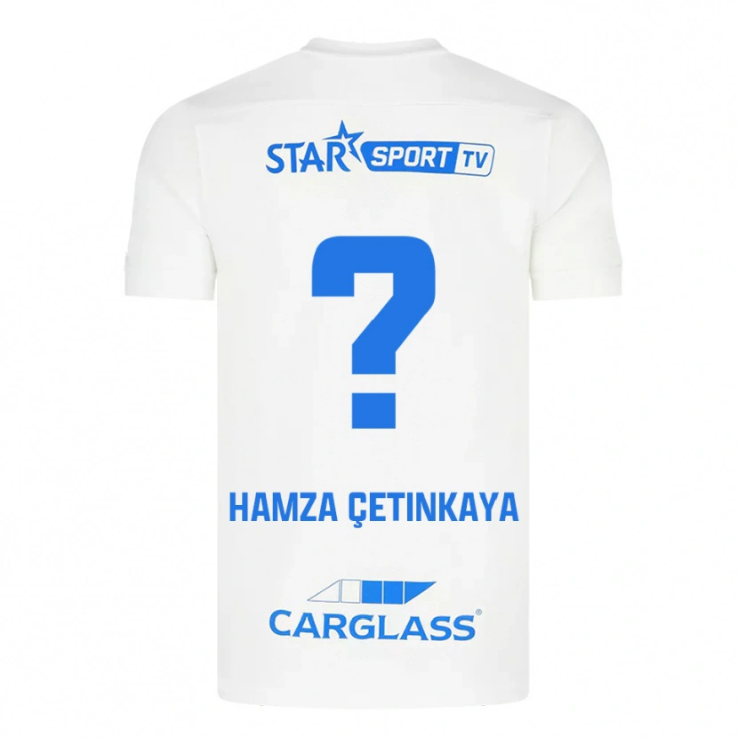 Danxen Herren Ayaz Hamza Çetinkaya #0 Weiß Blau Auswärtstrikot Trikot 2025/26 T-Shirt Österreich