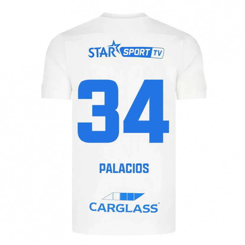 Danxen Herren Adrián Palacios #34 Weiß Blau Auswärtstrikot Trikot 2025/26 T-Shirt Österreich