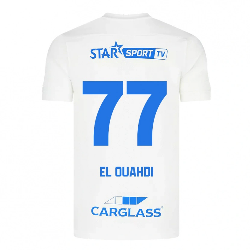Danxen Herren Zakaria El Ouahdi #77 Weiß Blau Auswärtstrikot Trikot 2025/26 T-Shirt Österreich