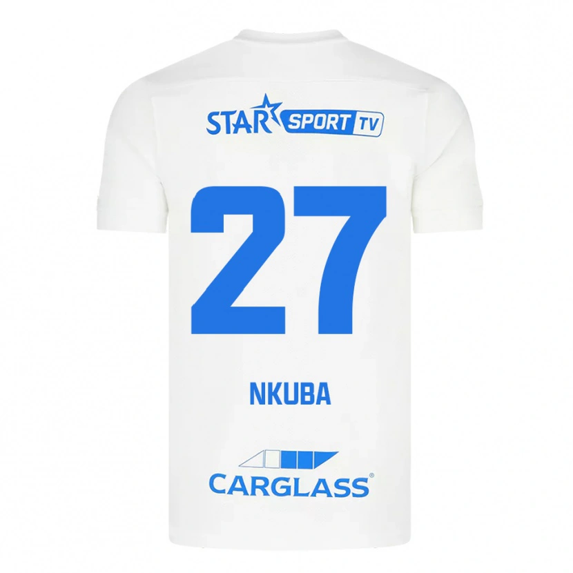 Danxen Herren Ken Nkuba #27 Weiß Blau Auswärtstrikot Trikot 2025/26 T-Shirt Österreich