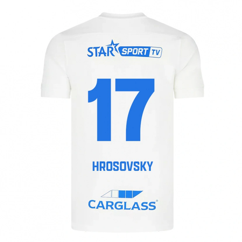Danxen Herren Patrik Hrosovsky #17 Weiß Blau Auswärtstrikot Trikot 2025/26 T-Shirt Österreich