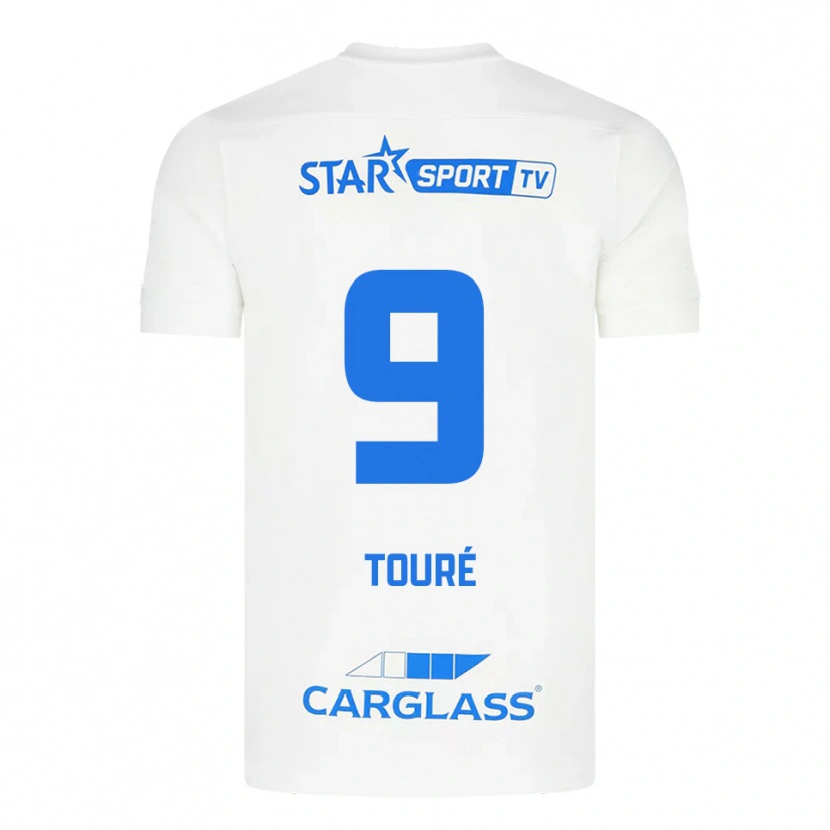 Danxen Herren Saïdou Touré #9 Weiß Blau Auswärtstrikot Trikot 2025/26 T-Shirt Österreich
