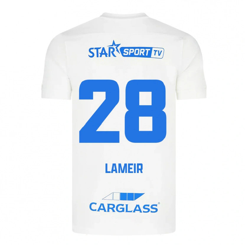 Danxen Herren Tess Lameir #28 Weiß Blau Auswärtstrikot Trikot 2025/26 T-Shirt Österreich