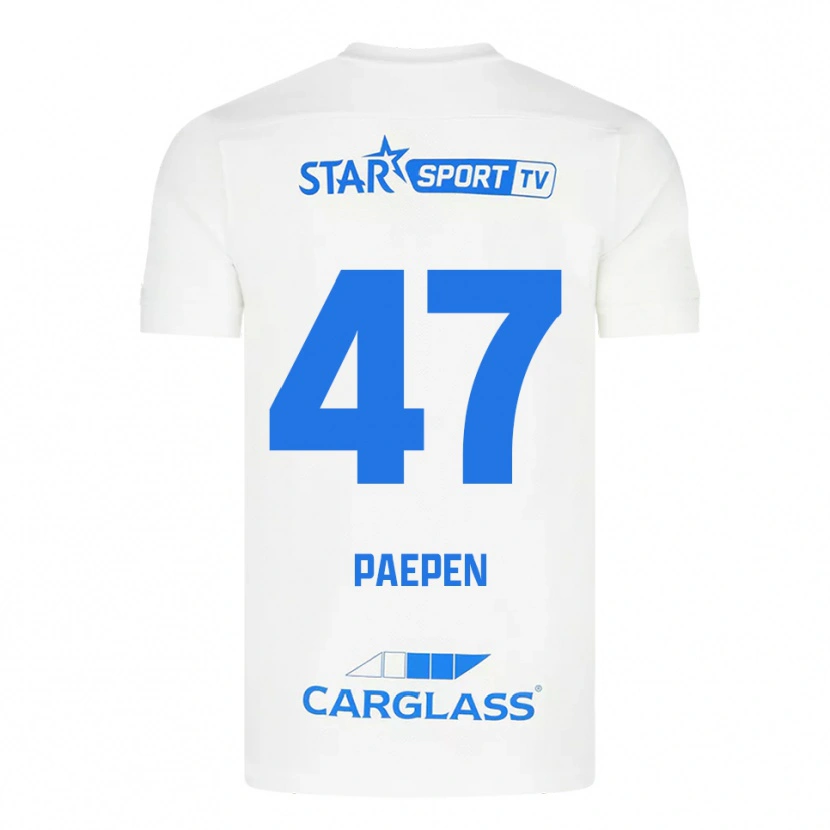 Danxen Herren Sam Paepen #47 Weiß Blau Auswärtstrikot Trikot 2025/26 T-Shirt Österreich