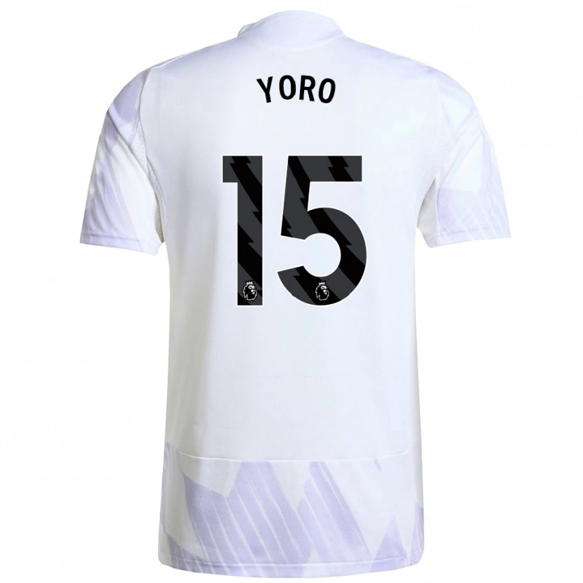 Danxen Herren Leny Yoro #15 Weiß Lila Lila Auswärtstrikot Trikot 2025/26 T-Shirt Österreich