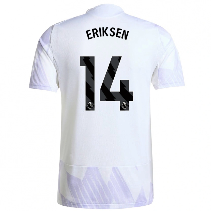 Danxen Herren Christian Eriksen #14 Weiß Lila Lila Auswärtstrikot Trikot 2025/26 T-Shirt Österreich